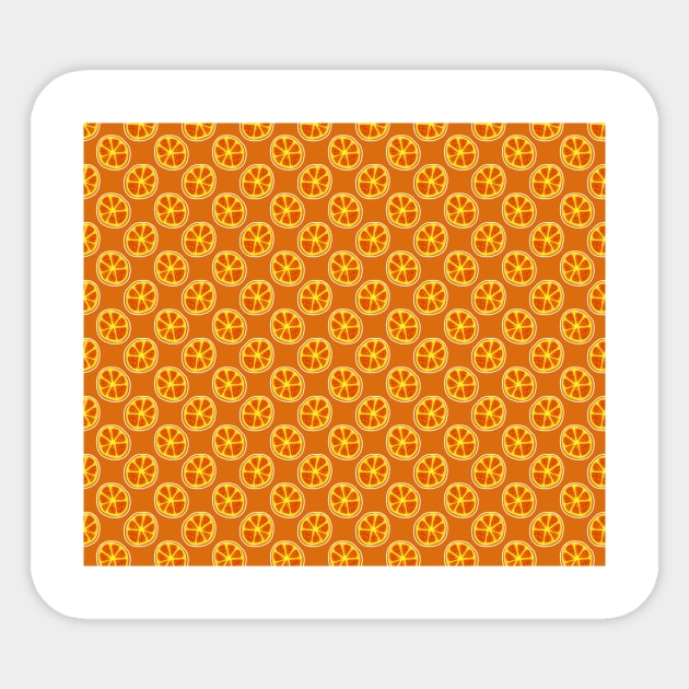 Citrus Orange Pattern Sticker by saradaboru